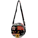  Minimalist Pattern With Simple Lines,flower And Shapes, Creating A Clean And Modern Crossbody Circle Bag