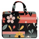  Minimalist Pattern With Simple Lines,flower And Shapes, Creating A Clean And Modern MacBook Pro 13  Double Pocket Laptop Bag