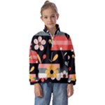  Minimalist Pattern With Simple Lines,flower And Shapes, Creating A Clean And Modern Kids  Half Zip Hoodie