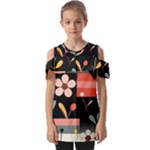  Minimalist Pattern With Simple Lines,flower And Shapes, Creating A Clean And Modern Fold Over Open Sleeve Top