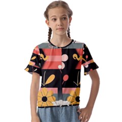 Kids  Cuff Sleeve Scrunch Bottom T-Shirt 