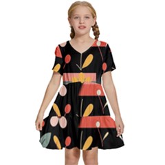 Kids  Short Sleeve Tiered Mini Dress 