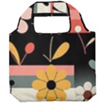  Minimalist Pattern With Simple Lines,flower And Shapes, Creating A Clean And Modern Foldable Grocery Recycle Bag