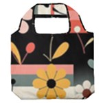  Minimalist Pattern With Simple Lines,flower And Shapes, Creating A Clean And Modern Premium Foldable Grocery Recycle Bag