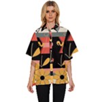  Minimalist Pattern With Simple Lines,flower And Shapes, Creating A Clean And Modern Women s Batwing Button Up Shirt