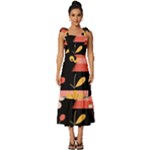  Minimalist Pattern With Simple Lines,flower And Shapes, Creating A Clean And Modern Tie-Strap Tiered Midi Chiffon Dress