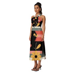 Sleeveless Cross Front Cocktail Midi Chiffon Dress 