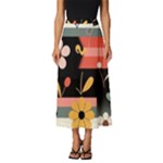  Minimalist Pattern With Simple Lines,flower And Shapes, Creating A Clean And Modern Classic Midi Chiffon Skirt