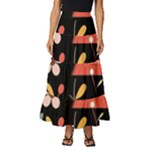  Minimalist Pattern With Simple Lines,flower And Shapes, Creating A Clean And Modern Tiered Ruffle Maxi Skirt