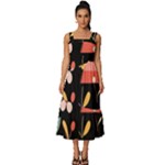  Minimalist Pattern With Simple Lines,flower And Shapes, Creating A Clean And Modern Square Neckline Tiered Midi Dress