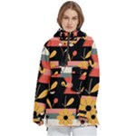  Minimalist Pattern With Simple Lines,flower And Shapes, Creating A Clean And Modern Women s Pullover Zip Ski and Snowboard Waterproof Breathable Jacket