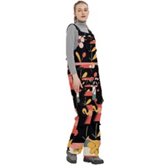 Women s Side Zip Front Pouch Ski And Snowboard Bib Pants	 