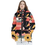  Minimalist Pattern With Simple Lines,flower And Shapes, Creating A Clean And Modern Women s Multi Pockets Zip Ski and Snowboard Waterproof Breathable Jacket