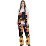  Minimalist Pattern With Simple Lines,flower And Shapes, Creating A Clean And Modern Women s Front Zip Ski And Snowboard Bib Pants