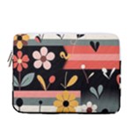  Minimalist Pattern With Simple Lines,flower And Shapes, Creating A Clean And Modern 13  Vertical Laptop Sleeve Case With Pocket