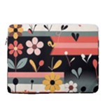  Minimalist Pattern With Simple Lines,flower And Shapes, Creating A Clean And Modern 15  Vertical Laptop Sleeve Case With Pocket