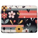  Minimalist Pattern With Simple Lines,flower And Shapes, Creating A Clean And Modern 17  Vertical Laptop Sleeve Case With Pocket