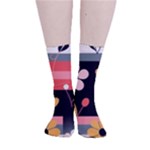  Minimalist Pattern With Simple Lines,flower And Shapes, Creating A Clean And Modern Smooth Crew Length Tube Socks