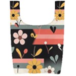  Minimalist Pattern With Simple Lines,flower And Shapes, Creating A Clean And Modern Foldable Shopping Bag