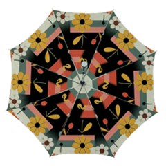 Minimalist Pattern With Simple Lines,flower And Shapes, Creating A Clean And Modern Automatic Folding Umbrella with Case (Medium) from ArtsNow.com