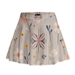  Minimalist Pattern With Simple Lines,flower And Shapes, Creating A Clean And Modern Mini Flare Skirt