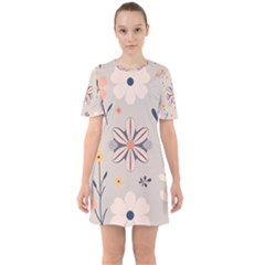 Sixties Short Sleeve Mini Dress 