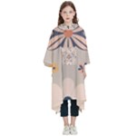  Minimalist Pattern With Simple Lines,flower And Shapes, Creating A Clean And Modern Kids  Hooded Rain Ponchos