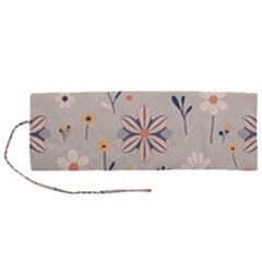 Minimalist Pattern With Simple Lines,flower And Shapes, Creating A Clean And Modern Roll Up Canvas Pencil Holder (M) from ArtsNow.com