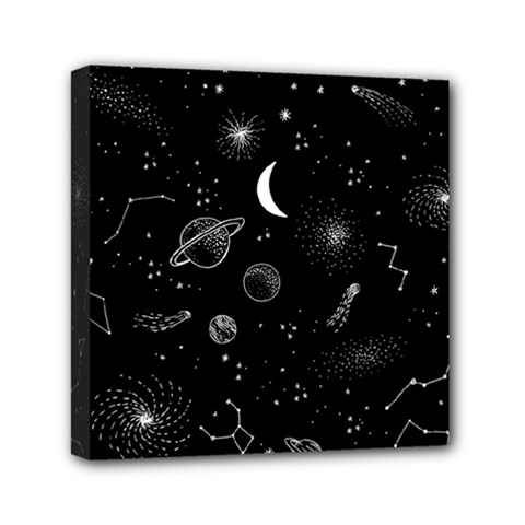 Cosmic Black Space Star Mini Canvas 6  x 6  (Stretched) from ArtsNow.com