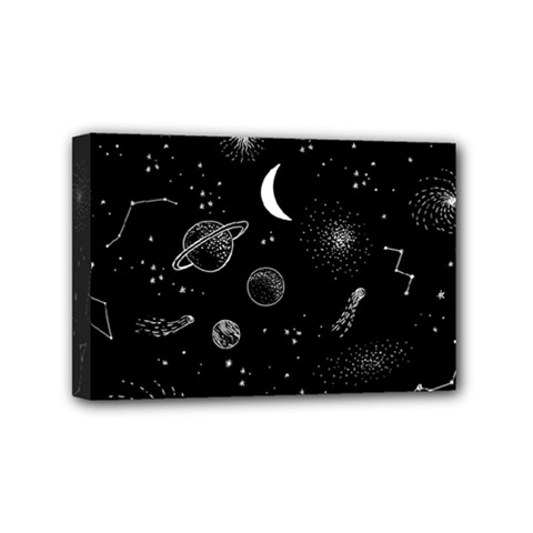 Cosmic Black Space Star Mini Canvas 6  x 4  (Stretched) from ArtsNow.com