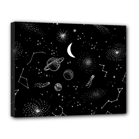 Cosmic Black Space Star Canvas 14  x 11  (Stretched) from ArtsNow.com