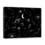 Cosmic Black Space Star Canvas 14  x 11  (Stretched)