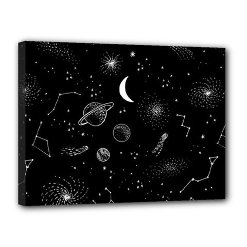 Cosmic Black Space Star Canvas 16  x 12  (Stretched) from ArtsNow.com