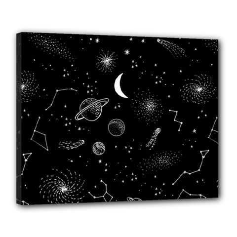 Cosmic Black Space Star Canvas 20  x 16  (Stretched) from ArtsNow.com