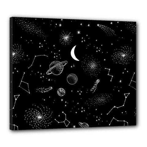 Cosmic Black Space Star Canvas 24  x 20  (Stretched) from ArtsNow.com