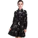 Cosmic Black Space Star Long Sleeve Chiffon Shirt Dress