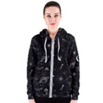 Cosmic Black Space Star Women s Zipper Hoodie