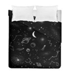 Cosmic Black Space Star Duvet Cover Double Side (Full/ Double Size)