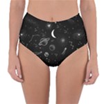 Cosmic Black Space Star Reversible High-Waist Bikini Bottoms