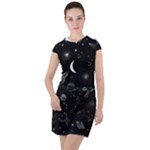 Cosmic Black Space Star Drawstring Hooded Dress