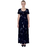 Cosmic Black Space Star High Waist Short Sleeve Maxi Dress