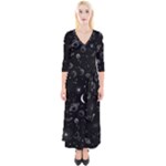 Cosmic Black Space Star Quarter Sleeve Wrap Maxi Dress