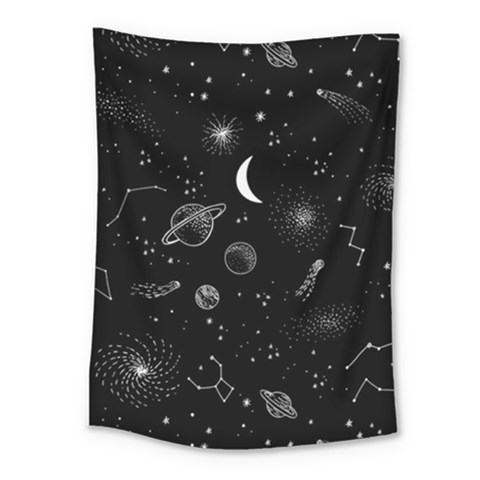 Cosmic Black Space Star Medium Tapestry from ArtsNow.com