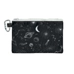 Cosmic Black Space Star Canvas Cosmetic Bag (Medium)