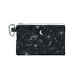 Cosmic Black Space Star Canvas Cosmetic Bag (Small)