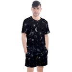 Cosmic Black Space Star Men s Mesh T-Shirt and Shorts Set