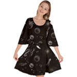 Cosmic Black Space Star Velour Kimono Dress