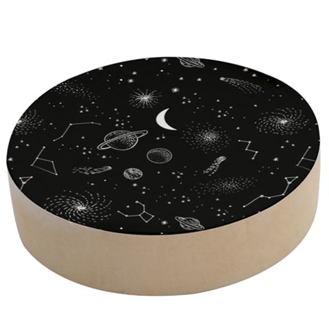 Cosmic Black Space Star Wooden Bottle Opener (Round) from ArtsNow.com