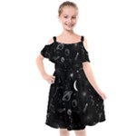 Cosmic Black Space Star Kids  Cut Out Shoulders Chiffon Dress