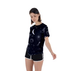 Asymmetrical Short Sleeve Sports T-Shirt 